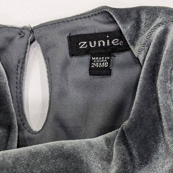 Zunie Gray Silver Gold Fancy Tulle Sparkle Poofy Christmas Party Dress Size 24mo - Picture 5 of 7